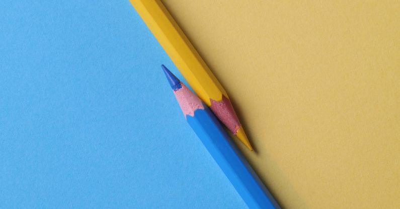 Designs - Yellow and and Blue Colored Pencils