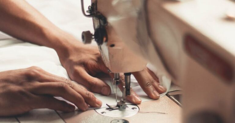 Materials - Person Holding Sewing Machine