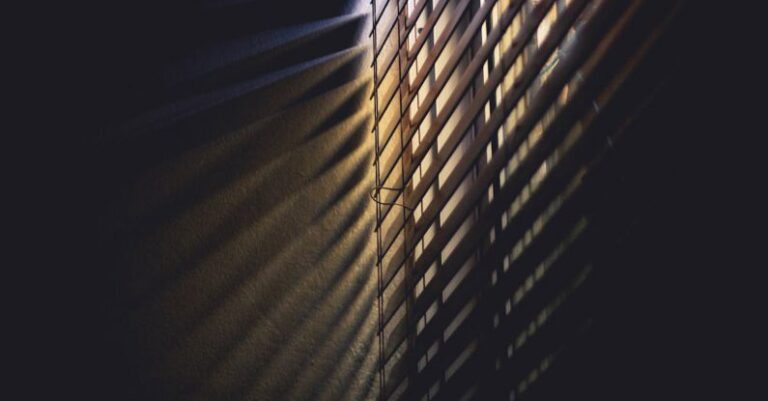 Blinds - Low Light Photography of Brown Window Blinds