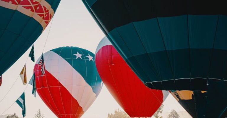 Designs - Inflated Multi-Colored Hot Air Balloons At Daylight